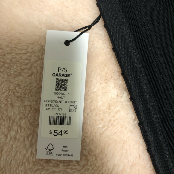 Garage Jet Black Longline Tube Corset - Picture 3 of 5